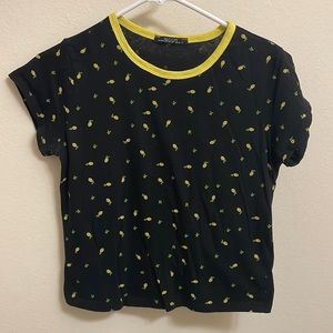 Women’s Large Black Top with Cute Lemon Pattern from ALCOTT Italia